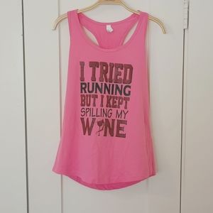 🌷3/15🌷 Cute pink running wine tank top size L